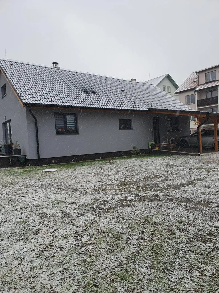 Rodinný dům s krytým stáním, Staré Město pod Landštejnem – podélná fasáda domu