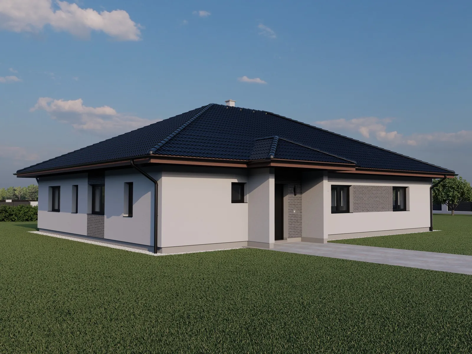Bungalov s valbovou střechou, Vlkovice – pohled na vstup do domu